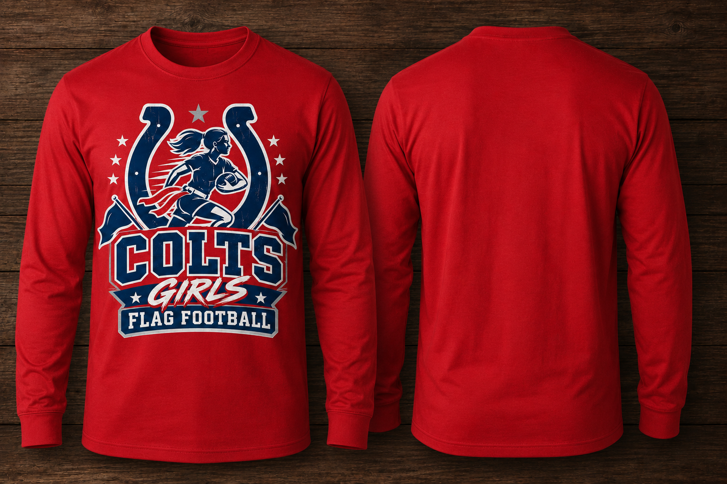 Girls Flag Primary Long Sleeve Tee