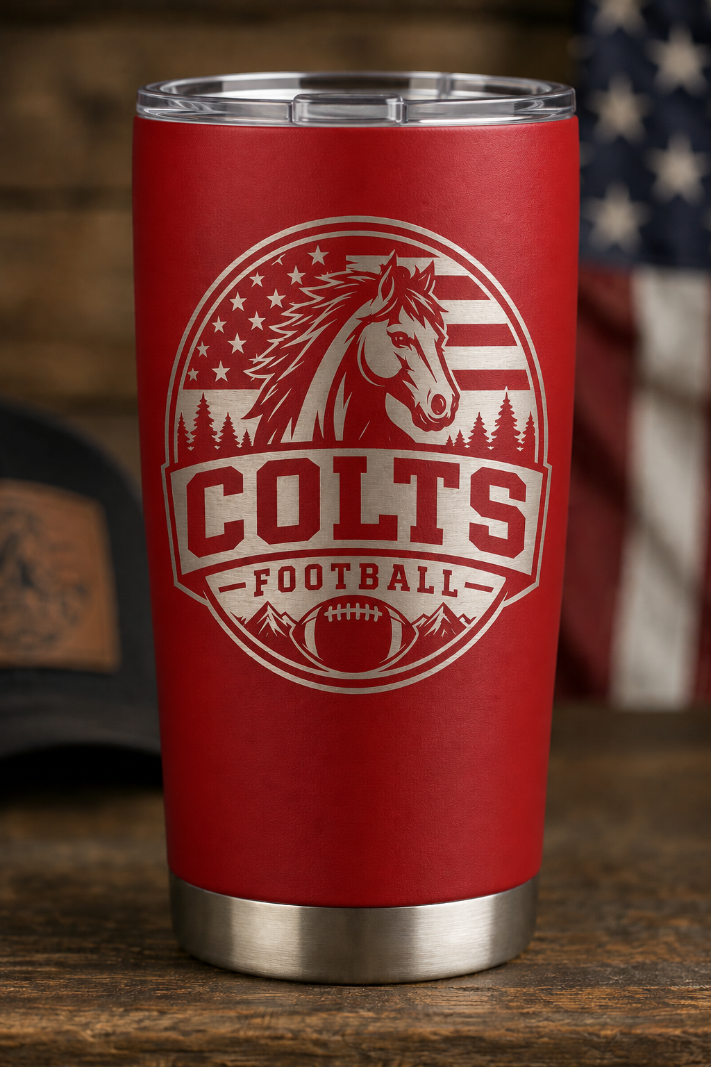 20oz Colts Laser engraved tumbler