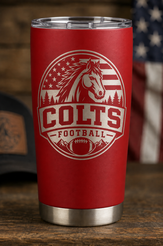 20oz Colts Laser engraved tumbler